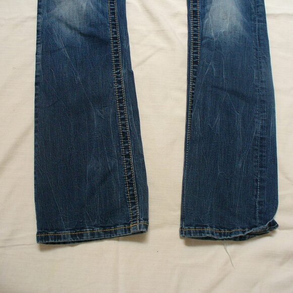 Miss Me Blue Boot Cut Jeans with Gold Accents - Picture 5 of 9